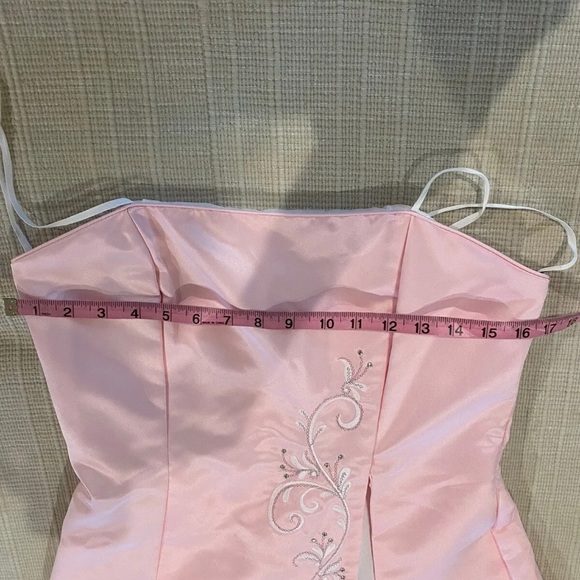 NWT Fiesta Formal Prom Evening Gown Dress Pink Beads Strapless Large - Picture 8 of 10